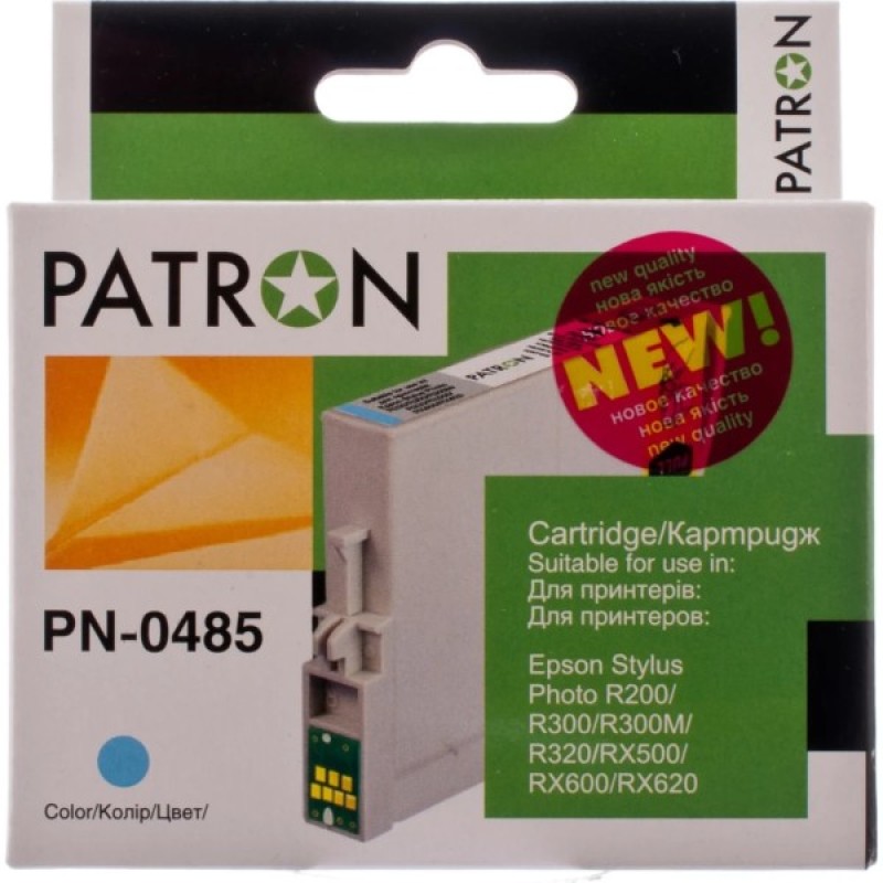 Картридж Patron для EPSON R200/300 (PN-0485)L/CYAN (CI-EPS-T048540-LC-PN)
