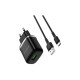 Зарядний пристрій BOROFONE BA36A High Speed USB QC3.0 + cable USB to USB-C 18W Black (6931474716002)