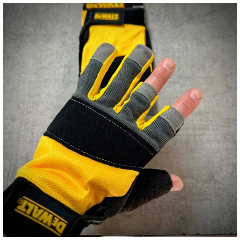 Захисні рукавиці DeWALT частково відкриті, розм. L/9, з накладками на долоні (DPG214L)
