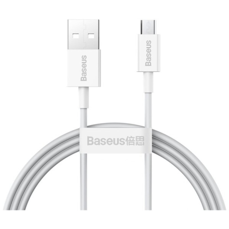 Дата кабель USB 2.0 AM to Micro 5P 2.0m Superior Fast Charging 2A white Baseus (CAMYS-A02)