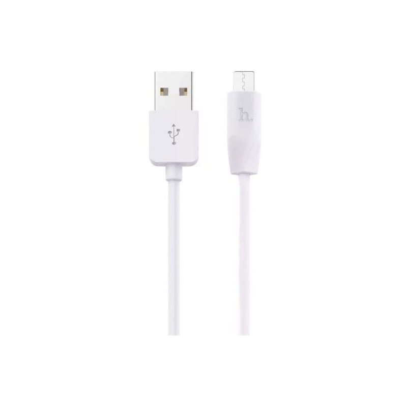 Дата кабель USB 2.0 AM to Micro 5P 2.0m 2.4A PVC X1 white HOCO (6957531042686)