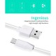 Дата кабель USB 2.0 AM to Micro 5P 2.0m 2.4A PVC X1 white HOCO (6957531042686)
