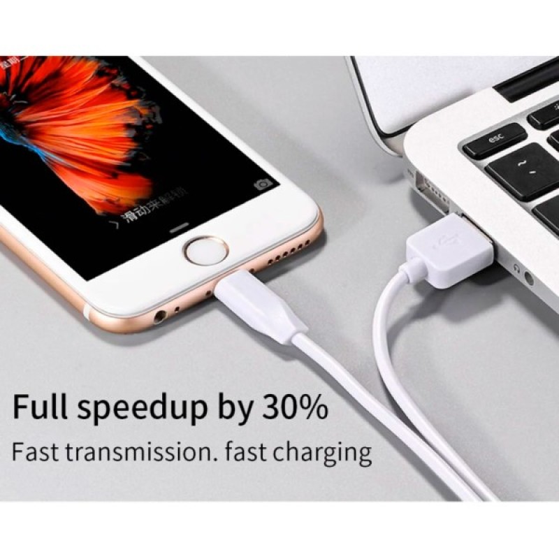 Дата кабель USB 2.0 AM to Micro 5P 2.0m 2.4A PVC X1 white HOCO (6957531042686)