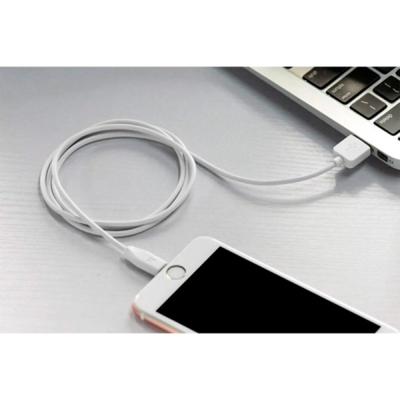 Дата кабель USB 2.0 AM to Micro 5P 2.0m 2.4A PVC X1 white HOCO (6957531042686)