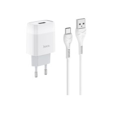 Зарядний пристрій HOCO C72A Glorious single port charger set(Type-C) White (6931474713018)