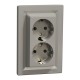 Розетка Schneider Electric ASFORA із заземленням подвійна бронза 16А (EPH9900169)