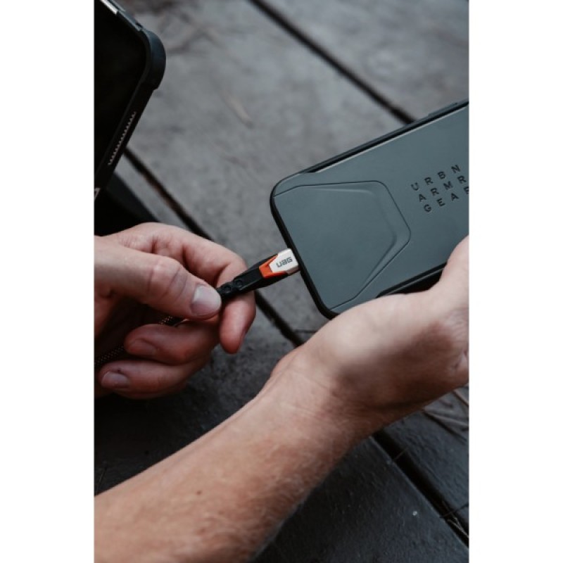 Дата кабель USB-C to USB-C 0.75m v3.2 240W Rugged double braided nylon black+orange UAG (9B4415114097)