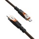 Дата кабель USB-C to USB-C 0.75m v3.2 240W Rugged double braided nylon black+orange UAG (9B4415114097)