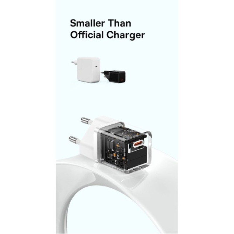Зарядний пристрій Baseus GaN5 Fast Charger USB-C 30W black (CCGN070401)