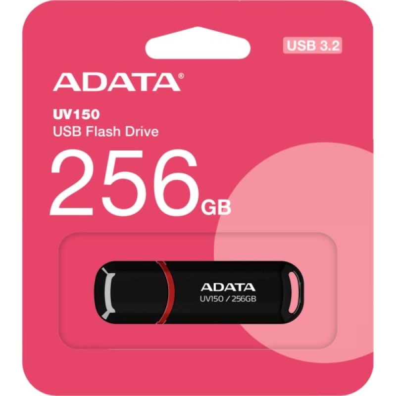 USB флеш накопичувач ADATA 256GB UV150 Black USB 3.2 (AUV150-256G-RBK)