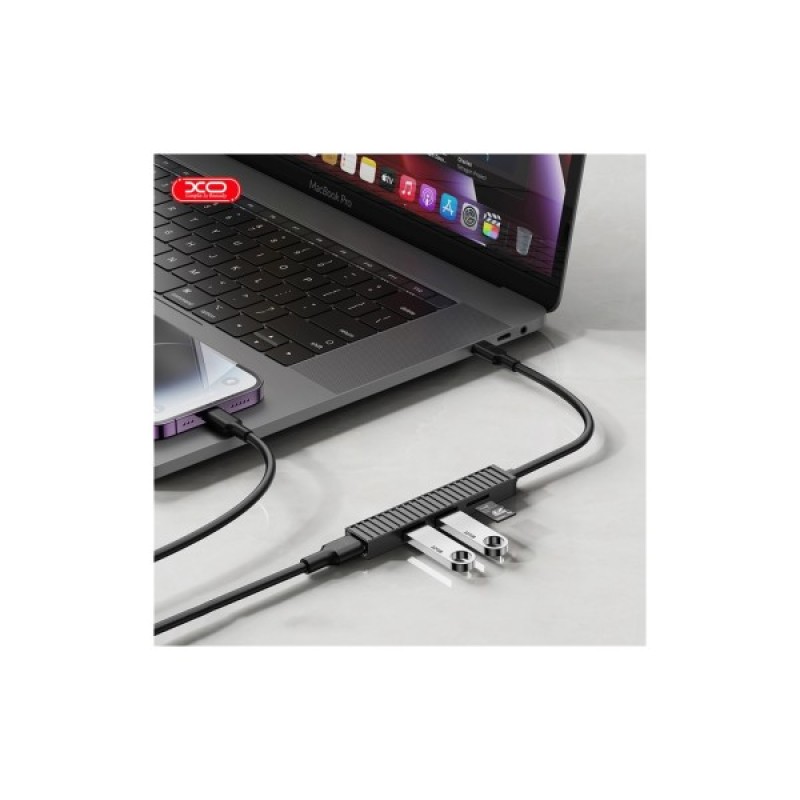 Концентратор XO USB-C 4-in-1 порти XO HUB014B.black (HUB014B.black)