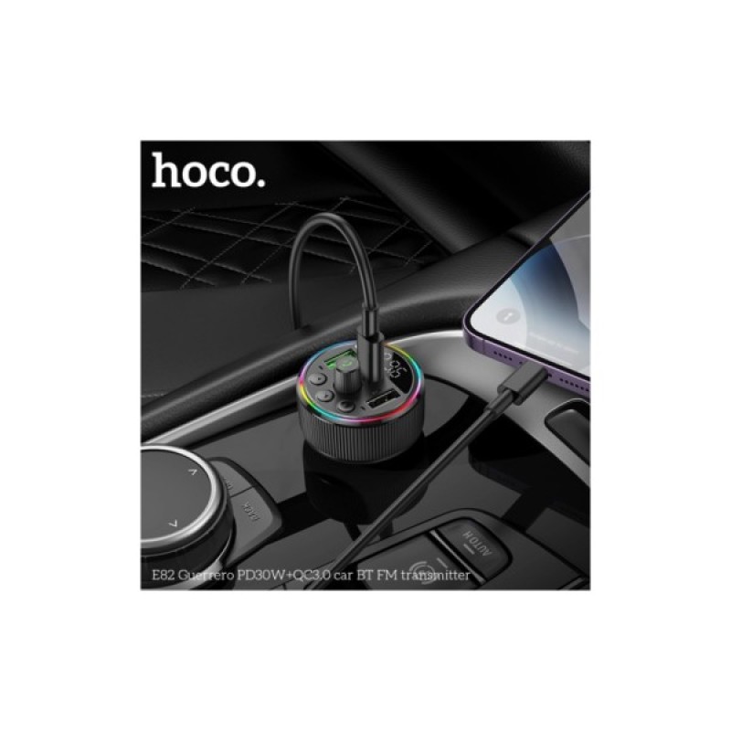 FM модулятор HOCO E82, Black, Box
