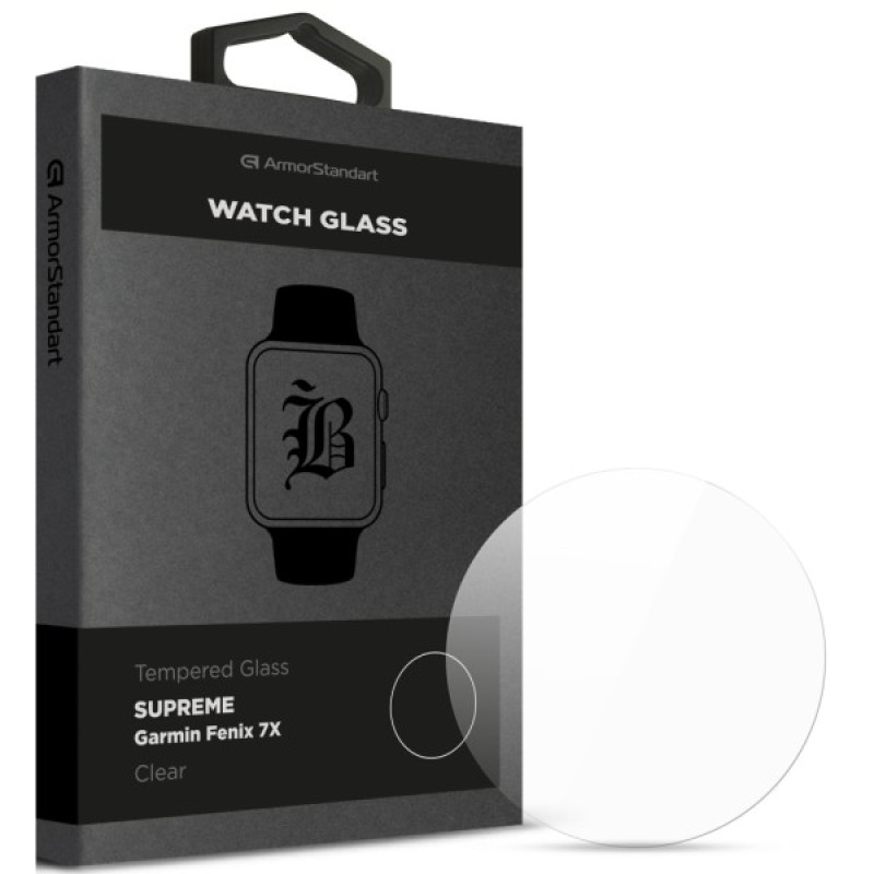 Скло захисне Armorstandart Supreme Black Icon Garmin Fenix 7X Clear (ARM84719)