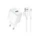 Зарядний пристрій BOROFONE BAS42A Potential USB QC3.0 + cable USB to Micro 5P White (6941991113796)