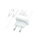 Зарядний пристрій HOCO C104A USB-C PD20W + cable USB-C to Lightning white (6931474782908)