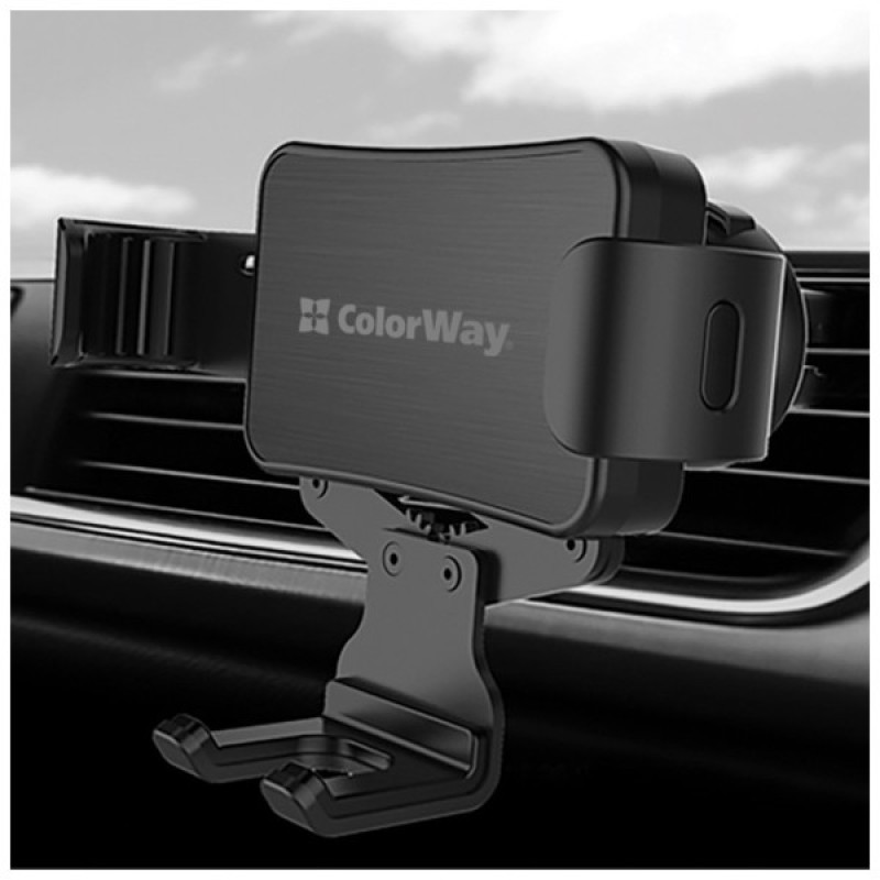 Універсальний автотримач ColorWay Metallic Gravity Holder-2 Black (CW-CHG02-BK)