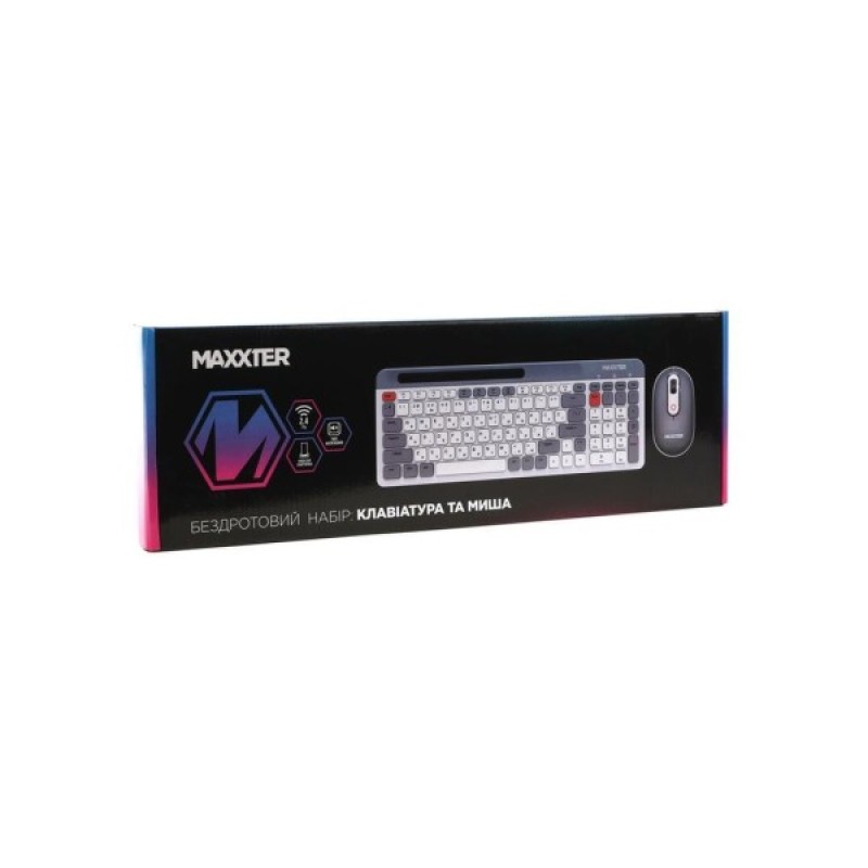 Комплект Maxxter KMS-WCM-03G-UA Wireless Gray/White (KMS-WCM-03G-UA)