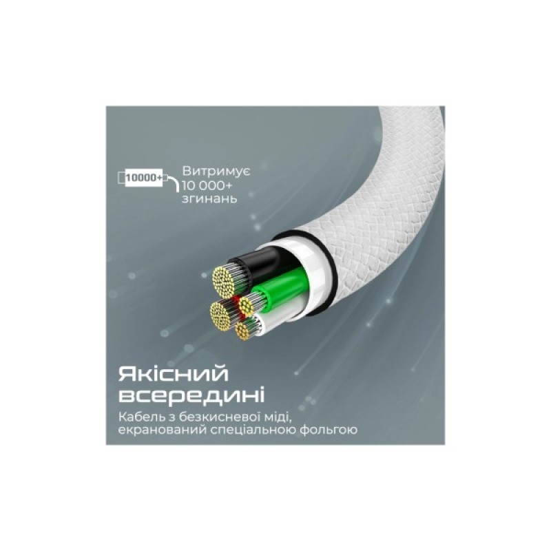 Дата кабель USB 2.0 AM to USB-C 2.0m 2A xCord-AC200 white Promate (xcord-ac200.white)