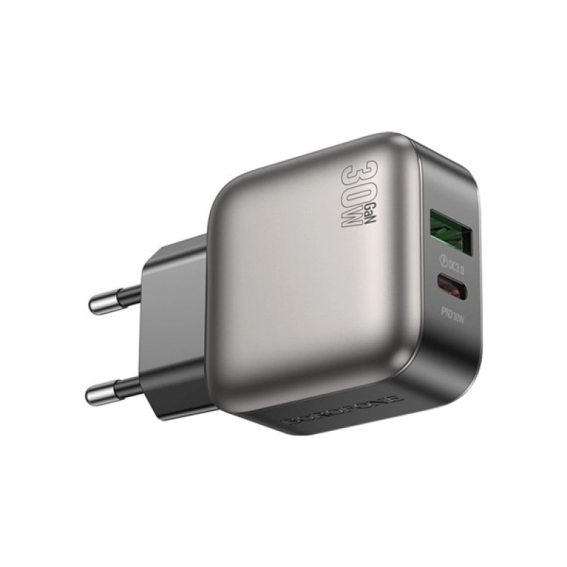 Зарядний пристрій BOROFONE BAS55A Absolute 1xUSB-C PD30W + 1xUSB QC3.0 Black (6941991116230)