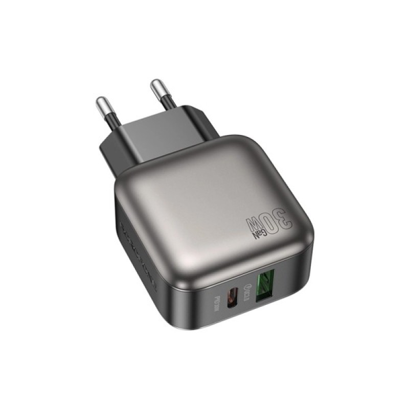 Зарядний пристрій BOROFONE BAS55A Absolute 1xUSB-C PD30W + 1xUSB QC3.0 Black (6941991116230)