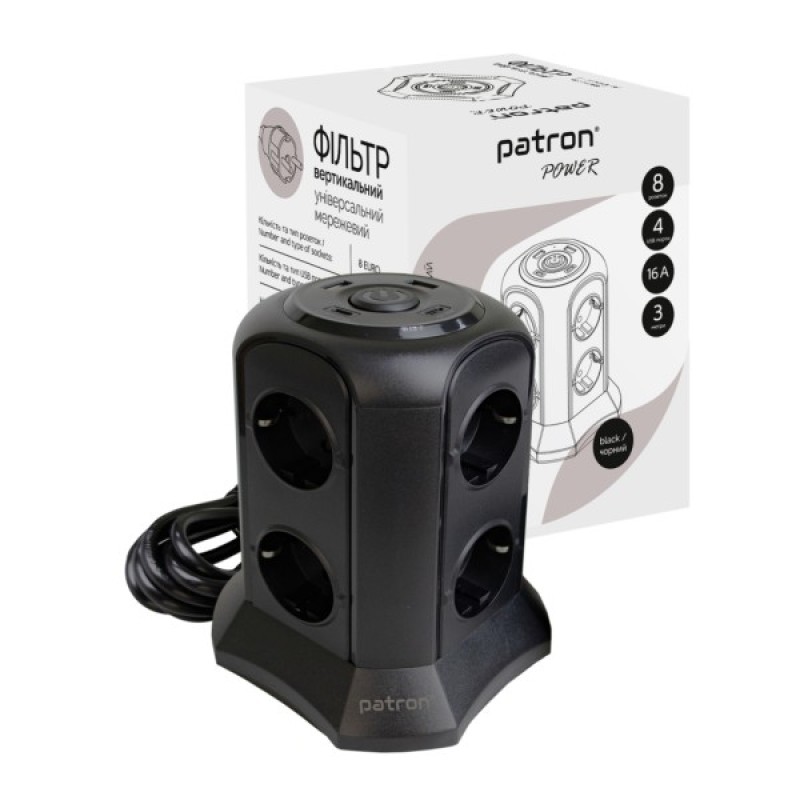 Мережевий фільтр живлення Patron SP-1683-USBT