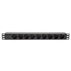 Силовий блок Kingda 19" 1U 9xSchuko, С14, без кабеля (KD-GER(16)N1009WKPB19A-C14)