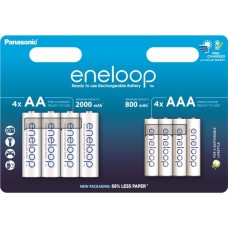 Акумулятор Panasonic AA Eneloop 2000mAh NI-MH * 4 + AAA 800mAh NI-MH * 4 (BK-3MCDE+4MCDE/8CP)
