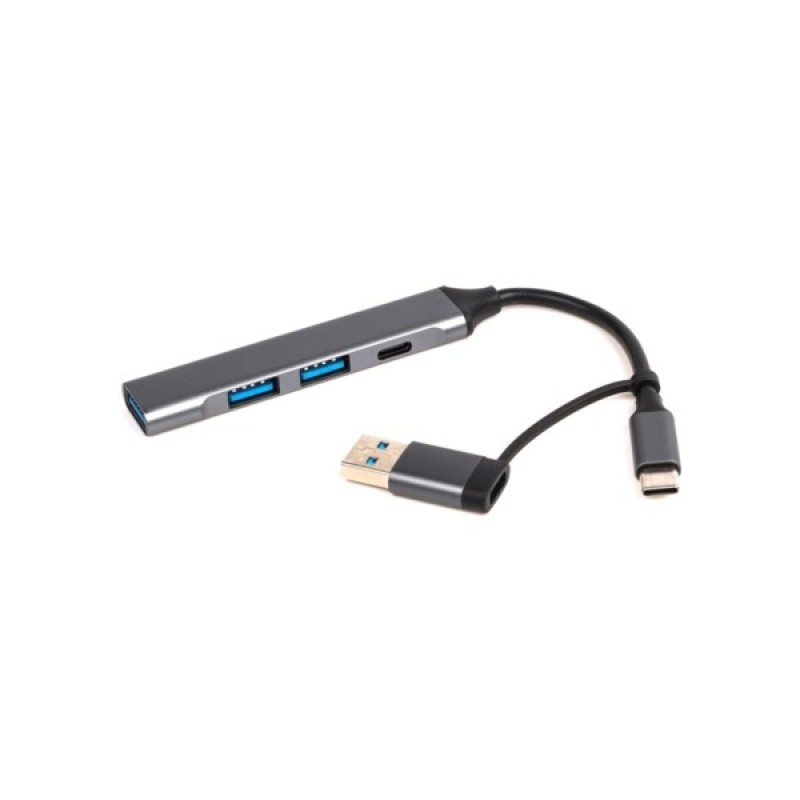 Концентратор Dynamode USB Type-C + USB-A to 1хUSB-C 3.0 1хUSB-A 3.0 2xUSB-A 2.0 dark grey (DM-UH-314AC)