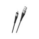 Дата кабель USB 2.0 AM to Lightning 1.0m 2.4A nylon BX32 black BOROFONE (6931474710413)