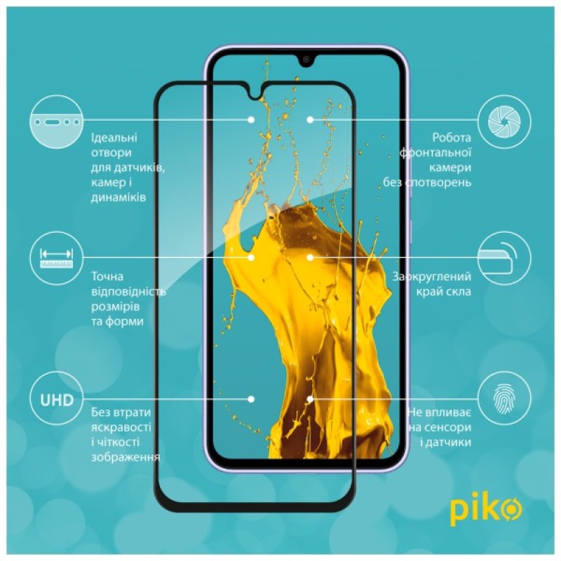 Скло захисне Piko Full Glue Samsung A34 5G Black (1283126559846)