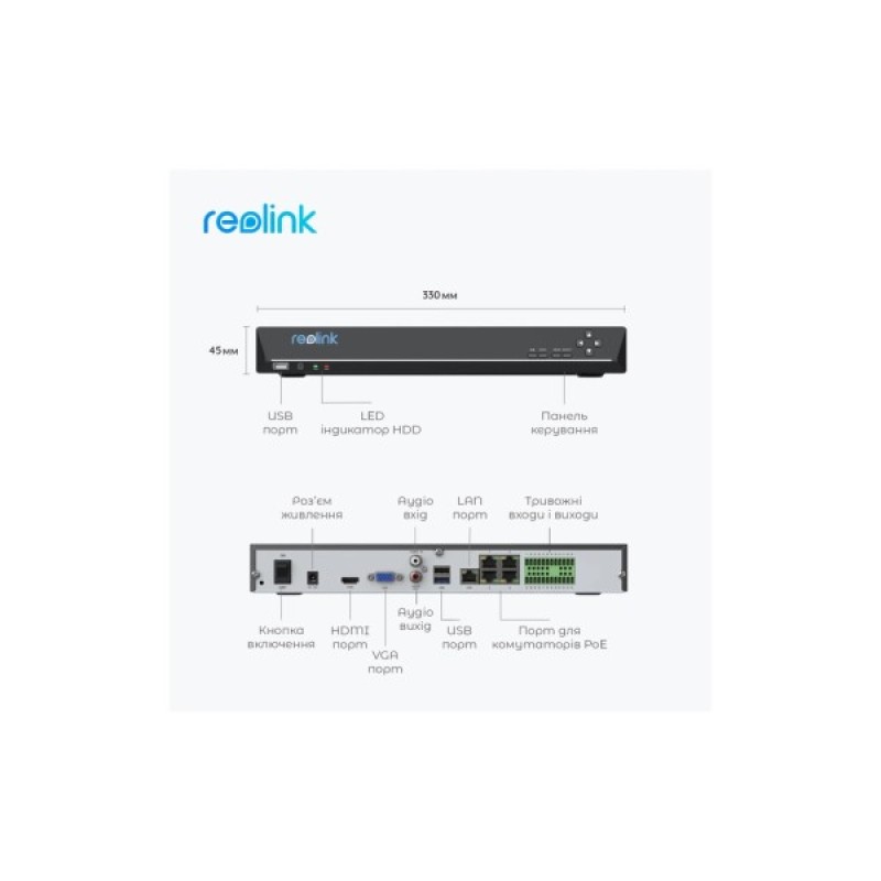 Реєстратор для відеоспостереження Reolink RLN36