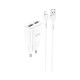 Зарядний пристрій HOCO C88A Star round 2xUSB + cable Lightning 12W White (6931474749512)