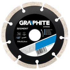 Круг відрізний Graphite алмазний, сегментовиний, 115х 22.2мм, висота сегменту 8мм, (57H616)