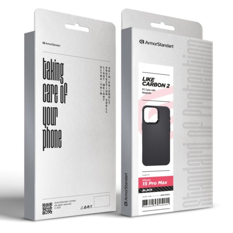 Чохол до мобільного телефона Armorstandart LikeCarbon2 MagCase для Apple iPhone 15 Pro Max Black (ARM83805)