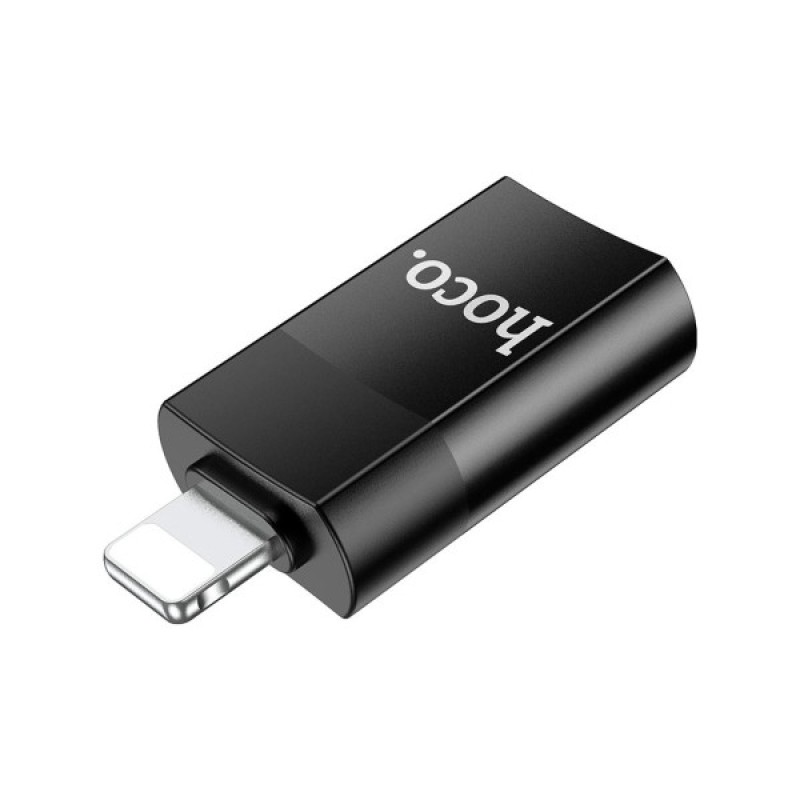 Перехідник UA17 Lightning M to USB F USB2.0 no data transfer Black HOCO (6931474761989)