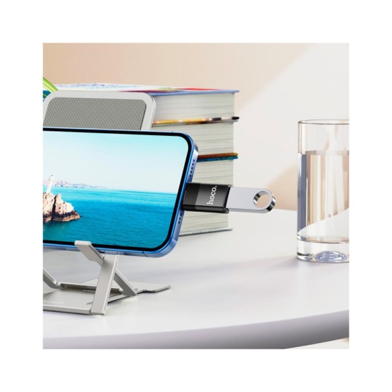 Перехідник UA17 Lightning M to USB F USB2.0 no data transfer Black HOCO (6931474761989)
