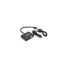 Перехідник HDMI M to VGA F + HDMI F 0.25m black VEGGIEG (YT-C-H-V500)