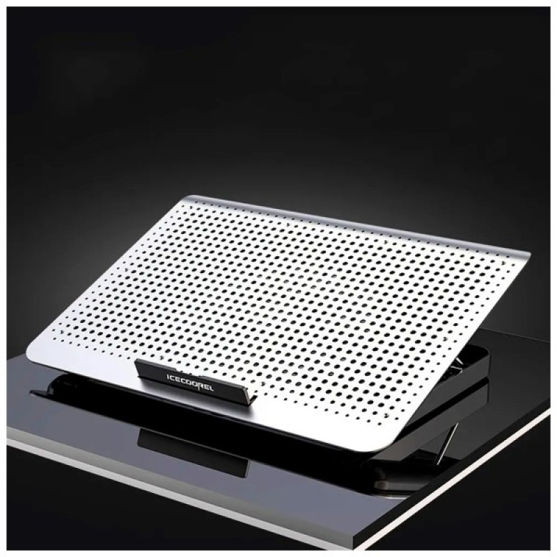 Підставка до ноутбука IceCoorel 10-15.6", 1*180mm 580 RPM, 2*USB, 350x225x26mm, Silver (A18)