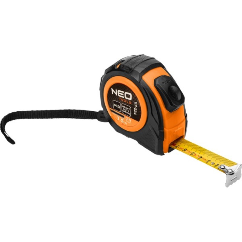 Рулетка Neo Tools 7.5мx25мм, з фіксатором змотування (67-224)