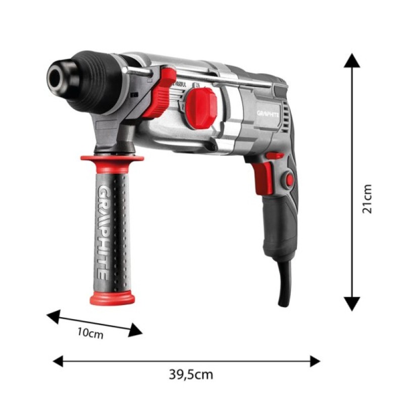Перфоратор Graphite SDS-plus, 900Вт, 3.4Дж, кейс 6.1кг (58G539)