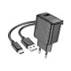 Зарядний пристрій HOCO CS21A Rich USB QC3.0 + cable USB to USB-C Black (6942007609906)