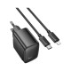 Зарядний пристрій HOCO CS61A Bright 1xUSB-C PD30W + 1xUSB QC3.0 + cable USB-C to Lightning Black (6942007638432)