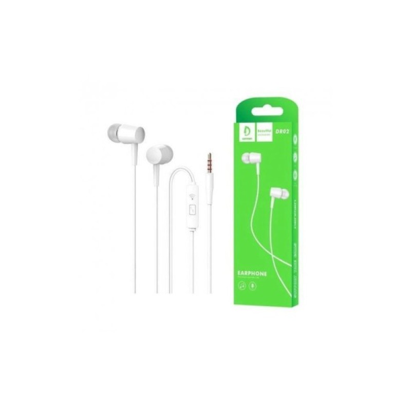 Навушники Denmen DR02 3.5mm White (DE-DR02-WH)