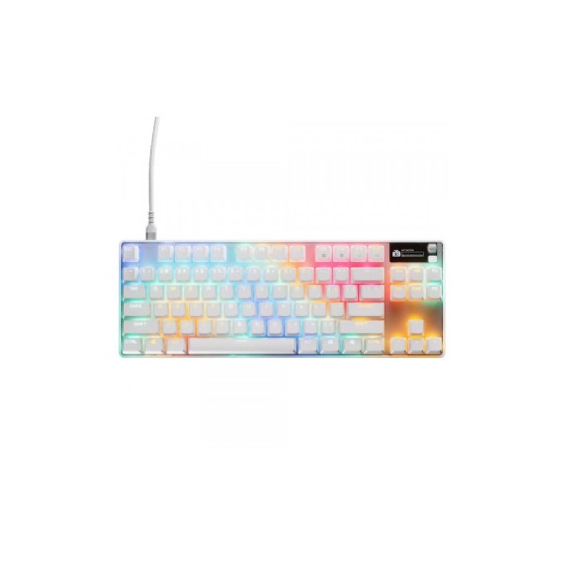Клавіатура SteelSeries Apex Pro TKL Gen 3 HyperMagnetic OmniPoint 3.0 OLED USB UA White (64898)