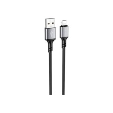 Дата кабель USB 2.0 AM to Lightning Famous silicone BX83 black BOROFONE (6974443386356)