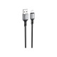 Дата кабель USB 2.0 AM to Lightning Famous silicone BX83 black BOROFONE (6974443386356)