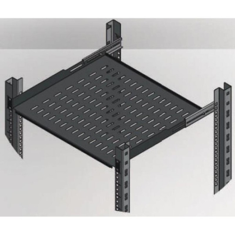 Полка 19" 1U глиб. 350-440мм, RAL 9005 Mirsan (MR.HRM1U35.01)