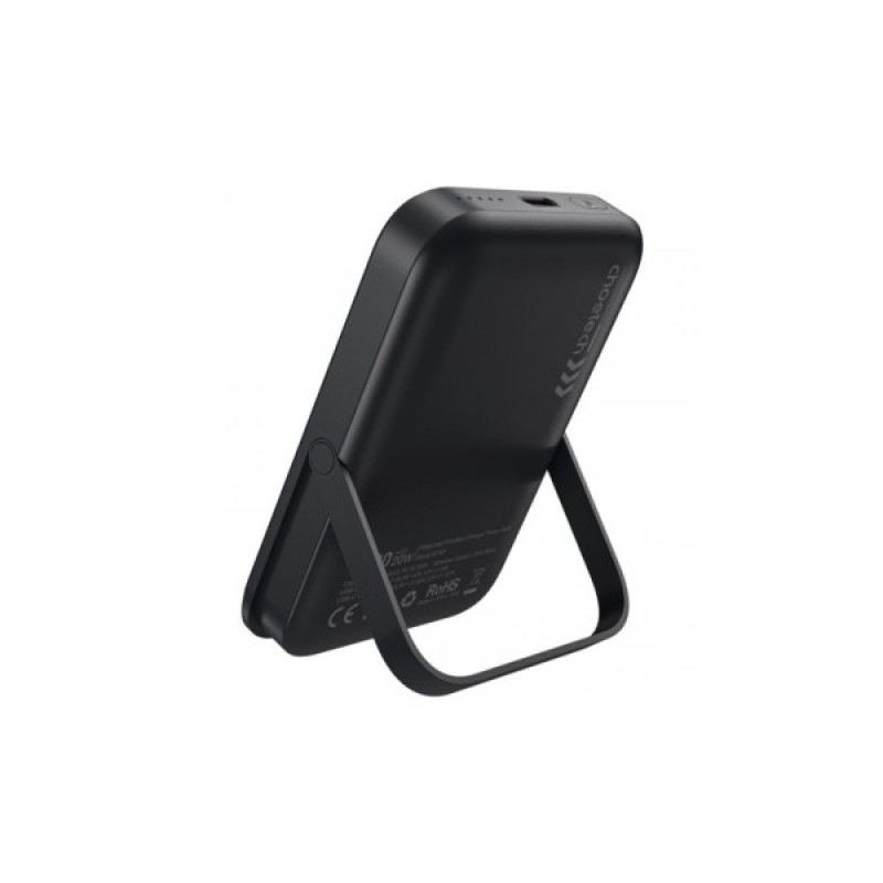 Батарея універсальна Choetech Magnetic Wireless 5000mAh 20W, PD, Qi-15W, USB-C In/Out, with holder, Black (B742-CCBK)