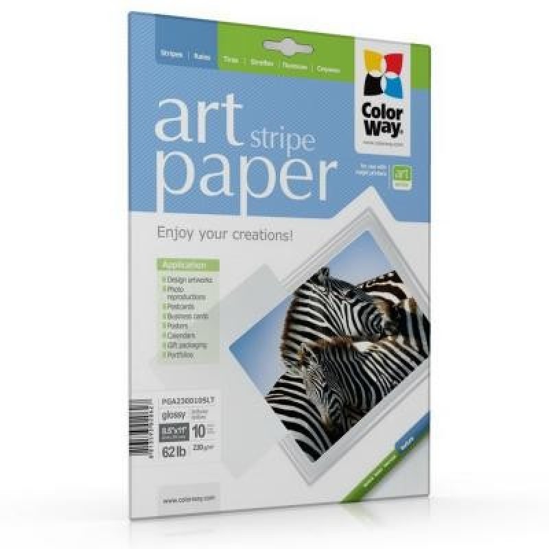 Фотопапір ColorWay Letter (216x279mm) ART, glossy, stripe (PGA230010SLT)