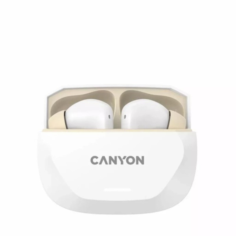 Навушники Canyon Hexagon 7 TWS ANC+ENC Wireless Charge White/Beige (CNS-TWS7WB)